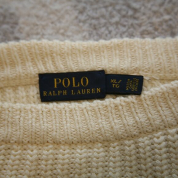 Ralph Lauren Polo Women's Cropped Crewneck Sweater, Size XLarge, Cream - Picture 3 of 3